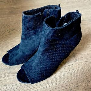 Black Peep Toe Ankle Booties